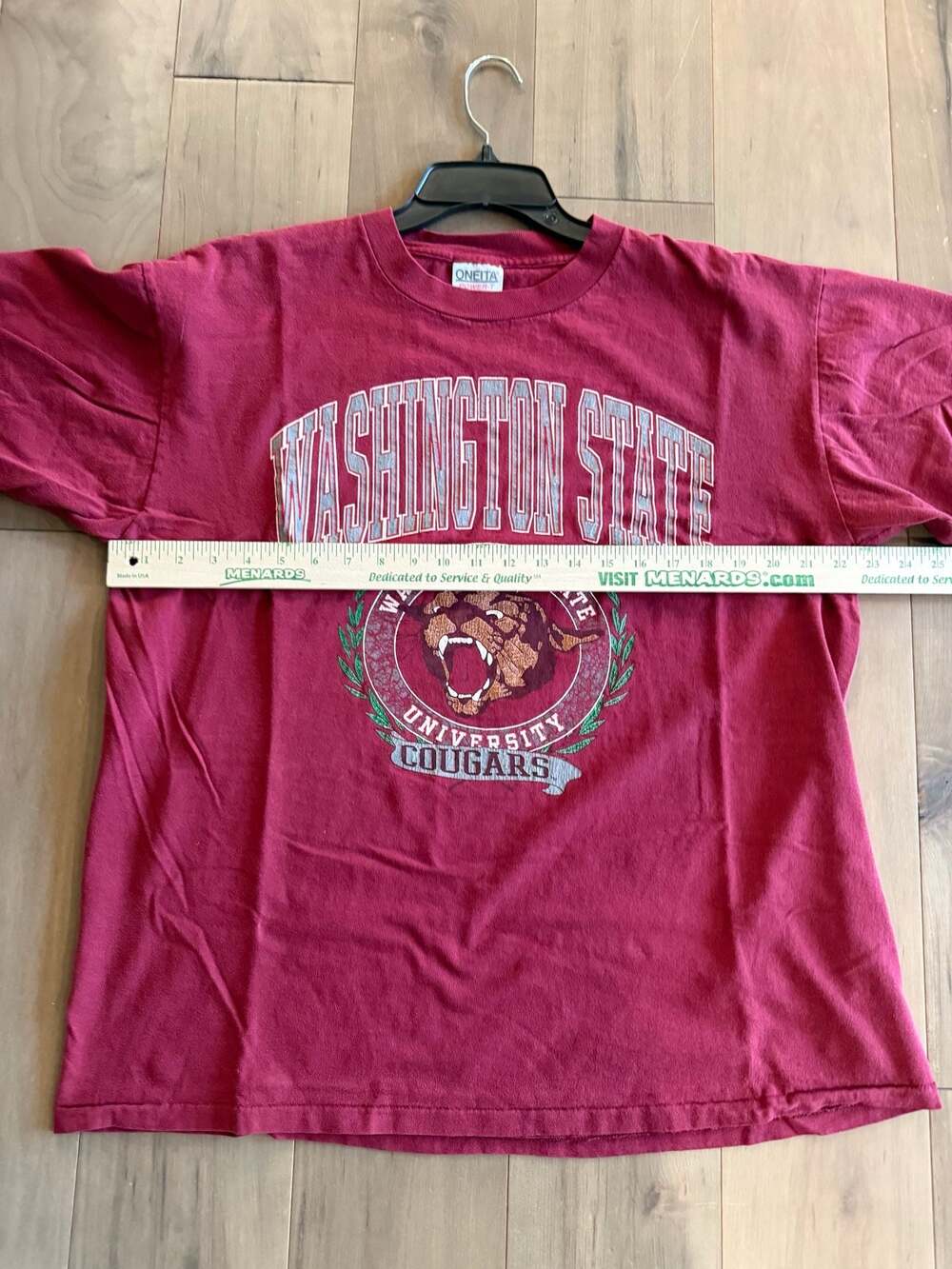 Vintage 90s Washington State University Cougars T-Shirt XL Oneita Power-T - Picture 5 of 5